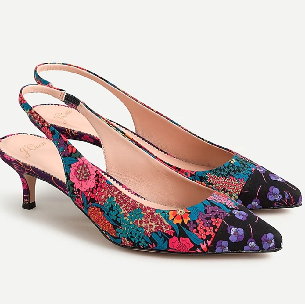 J. Crew Sophia Slingback Pumps in Mixed Liberty Prints